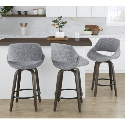 Najrin Upholstered Bar & Counter Stool with Round Footrest