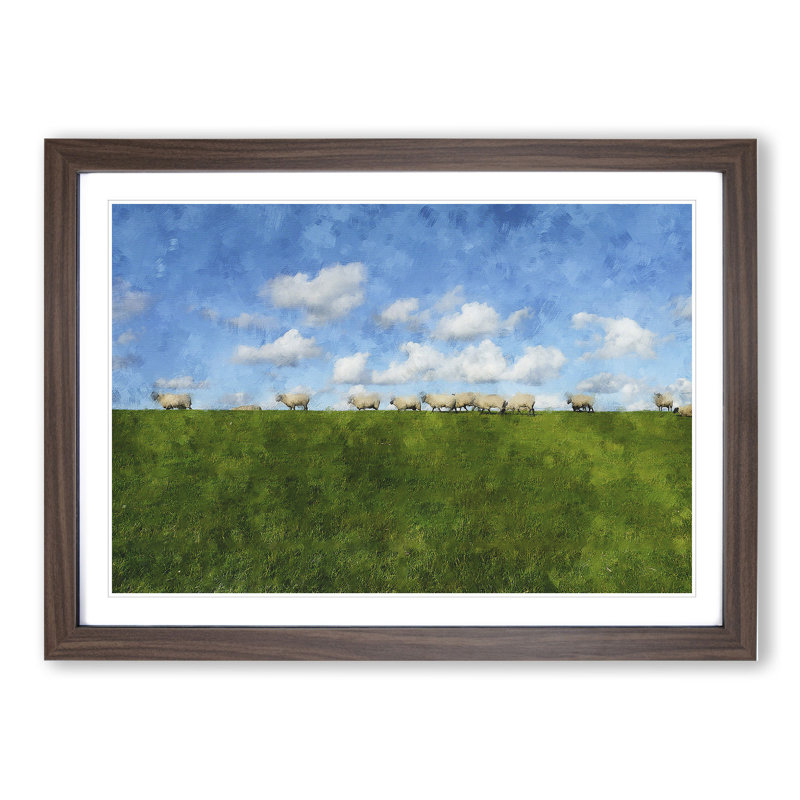 Flock of Sheep Vol.4 - Framed Print, 27cm H x 36cm W x 2cm D, Walnut Framed