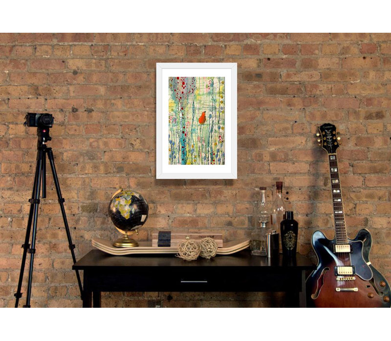 " Alpha " by Sylvie Demers, White Frame, 32" H x 24" W x 1" D
