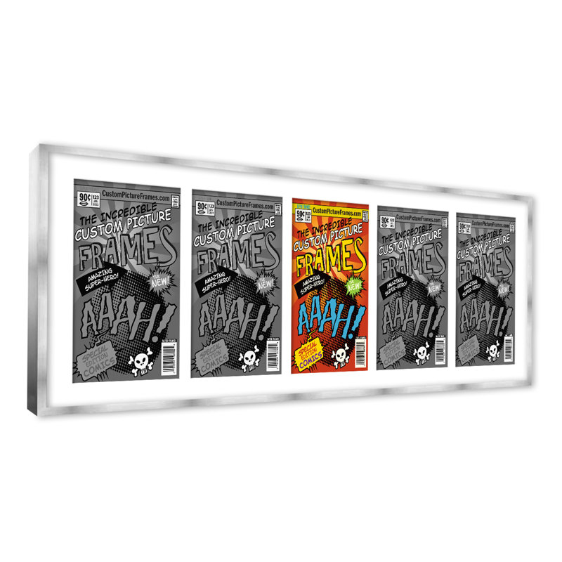 5 tapis de cadre de bandes dessinées pour exposer 5 bandes dessinées UV en acrylique, support et matériel de suspension