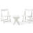 Hips Outdoor Foldable Furniture , 2 Chairs And Rectangular White Table For Modern Living With In Indoor