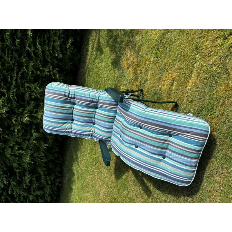 Chancler Steel Outdoor Lounge Chair, Blue, Green