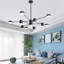 8 - Lustre de plafond de style européen en fer noir à DEL