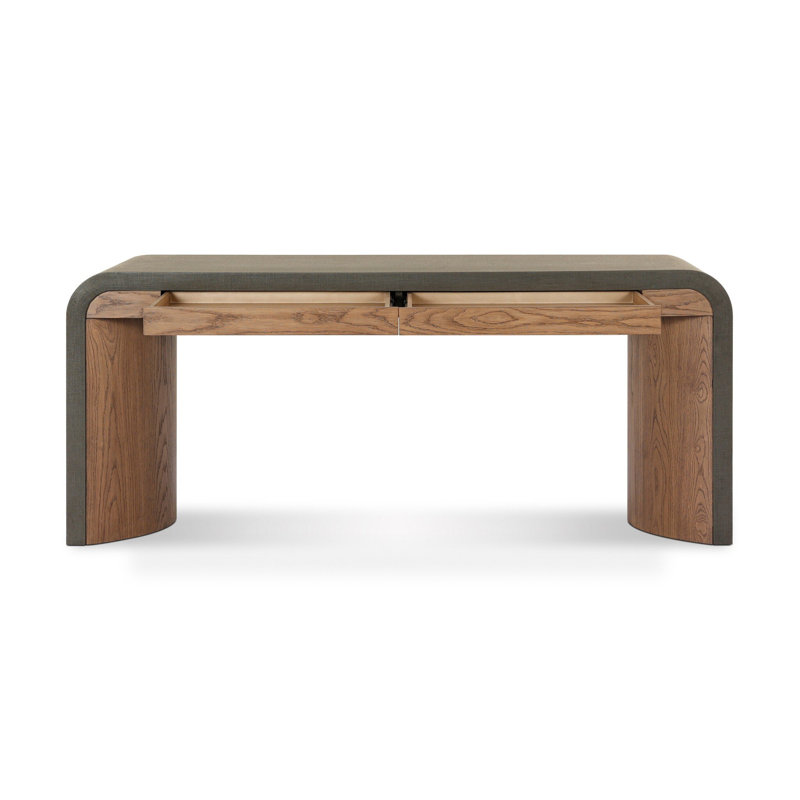Jane Writing Desk, Dark Green Lacquered Linen