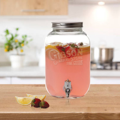 Gibson Home General Store 1.1 Gallon Glass Jar Beverage Dispenser