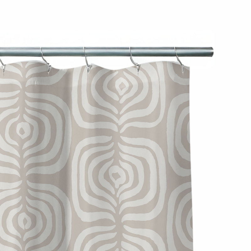 Rideau de douche ultraléger The Way, Taupe géométrique 6, H 70 po x l 90 po