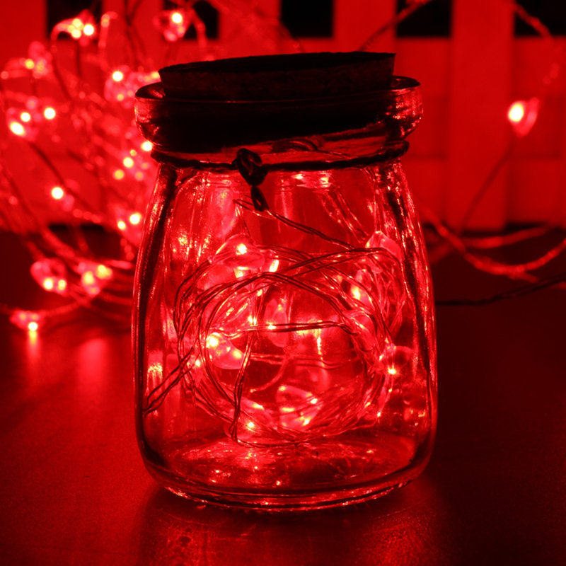 Lampe de chaîne 20 lumières del, Rouge