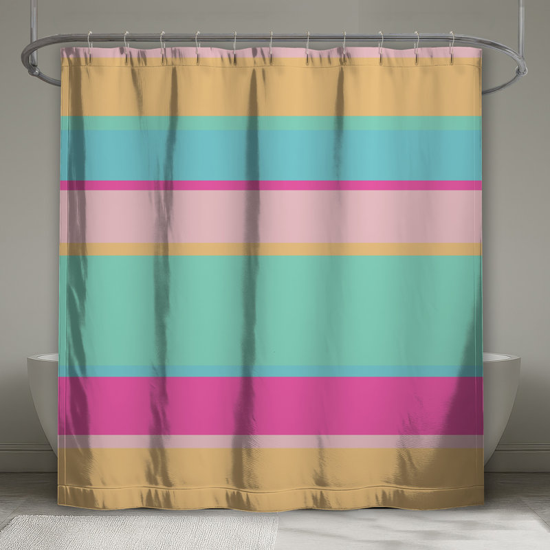 Rideaux de douche multicolores à rayures horizontales très longs, L 70 po x H 72 po