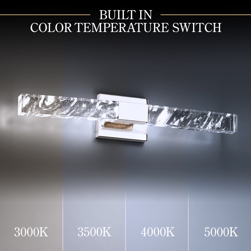 Baton 2 Light Crystal LED Wall Sconce, Polished Nickel