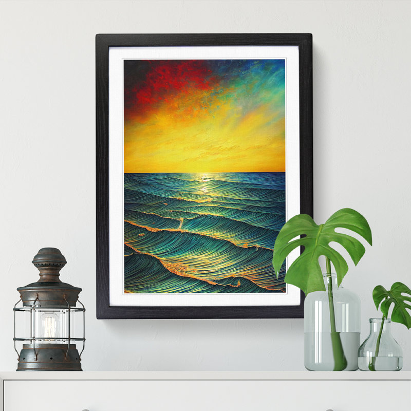 Seascape - Single Picture Frame Painting, Black, 64cm H x 46cm W x 2cm D