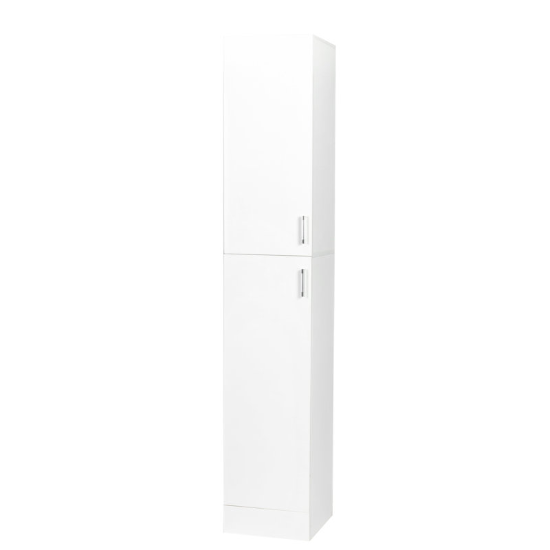 Elegant White Freestanding Storage Cabinet With Three Shelves For Home Charming