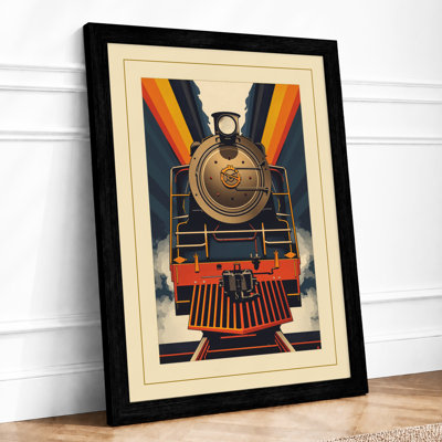 Locomotive In Motion Art Deco - Print