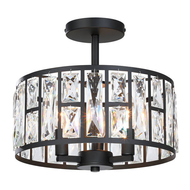 Mercer41 6-Lights Modern 3-Tier Round Fringe Crystal Chandelier ...