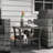 Square Outdoor Storage Table, Grey , Tempered Glass Top, Aluminum Frame Table With Storage, Glass, Pe Grey,