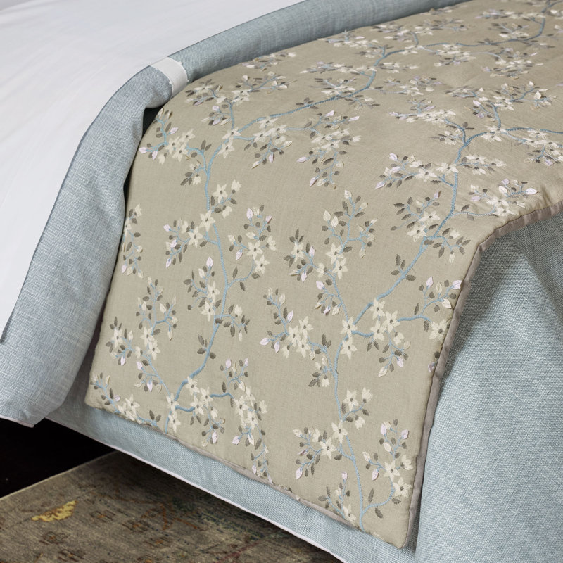 Amberlynn Floral Linen Bed Runner, King