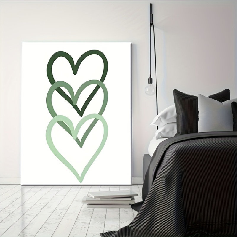 Impression sur toile Calm Green Ombre Heart - Urban Studio, 40 * 28 pouces (100 * 70 * 2 cm)