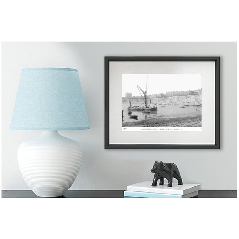 Broadstairs, Thames Barge And The Beach 1897 - Single Picture Frame Print, 45cm H x 60cm W x 2.3cm D