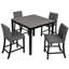 Ensemble de table 5 pièces à hauteur de comptoir avec 4 chaises, ensemble de table à hauteur de comptoir pour 4 avec chaises, ensemble de table à hauteur de comptoir en bois pour la cuisine, la salle à manger, gris clair et noir deux tons