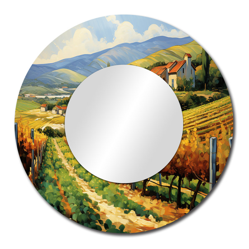 Sauger Vangogh Sunlit Vineyard II - miroir mural unique Vangogh, 29 po x 29 po