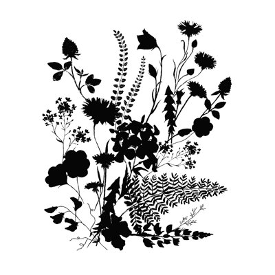 «Inked Flowers» par Dogwood Portfolio - impression sur toile tendue
