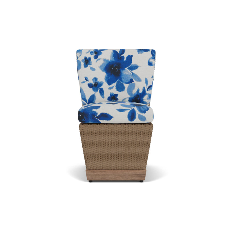 Charisma Outdoor Dining Side Chair, Watercolor Blossom Capri