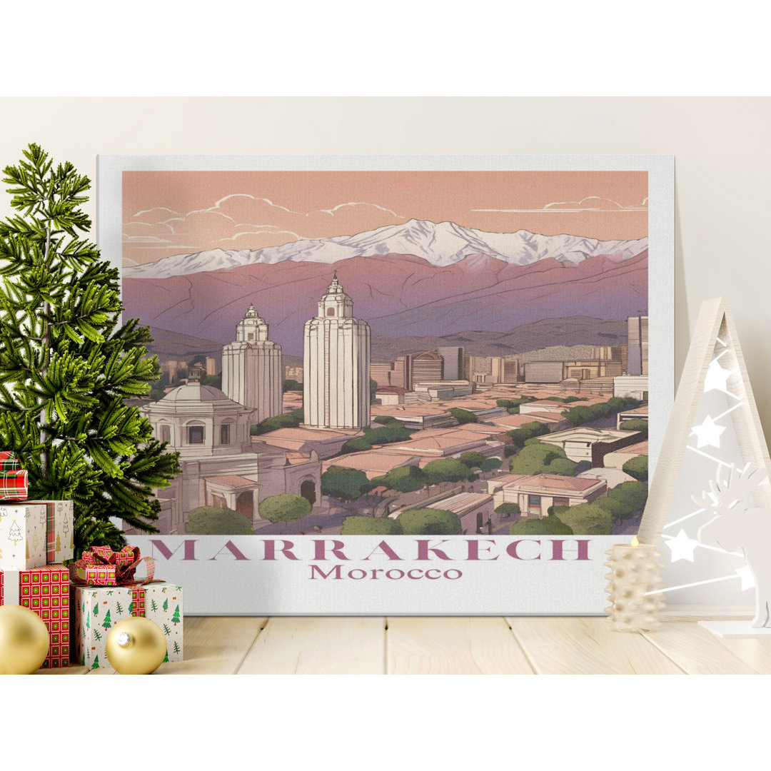 Marrakech Morocco Canvas Wall Art, Cityscape Canvas Print, Modern Decor, Gallery Wrapped Canvas, Ready to Hang, Archival Quality