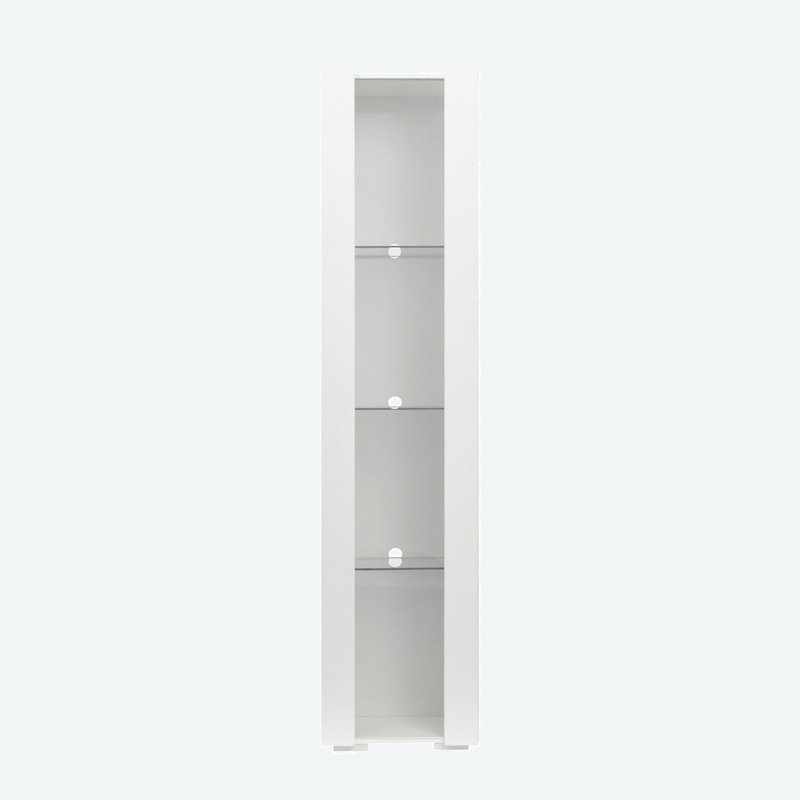 Armoire vitrée 67 po à 4 tablettes vitrées, Blanc