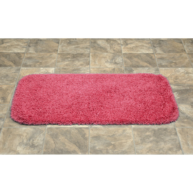 Frechette Nylon Bath Rug with Non-Slip Backing, 24" x 40"", Pink