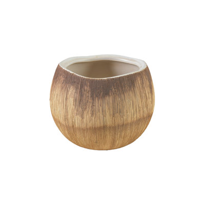 Loon Peak® 6-Inch Coconut Ceramic Vase - Tropical-Inspired Decorative Flower Holder - Elegant Centerpiece For Home And Event Decor, Pack 1