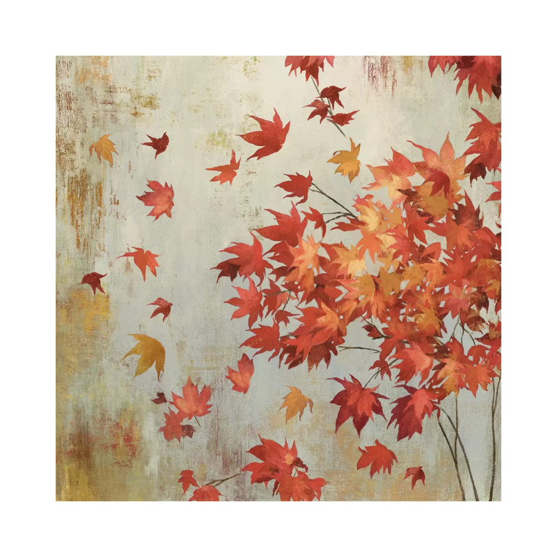 Crimson Foliage by Asia Jensen - Wrapped Canvas Painting, 93.98 cm H x 93.98 cm W