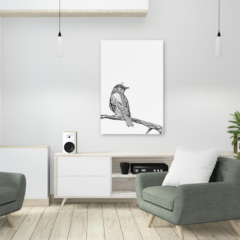 Oiseau III - Art contemporain avec oiseaux, H 36 po x l 24 po