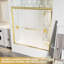 Poignée de porte de baignoire en verre trempé à double cadre 60 po x 58 po en aluminium trempé 60 po x 58 po, or