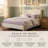 Scandinavian Channel-Tufted Upholstered Bedwith Solid Wood Frame, Queen, Beige Linen-28691559-28691553