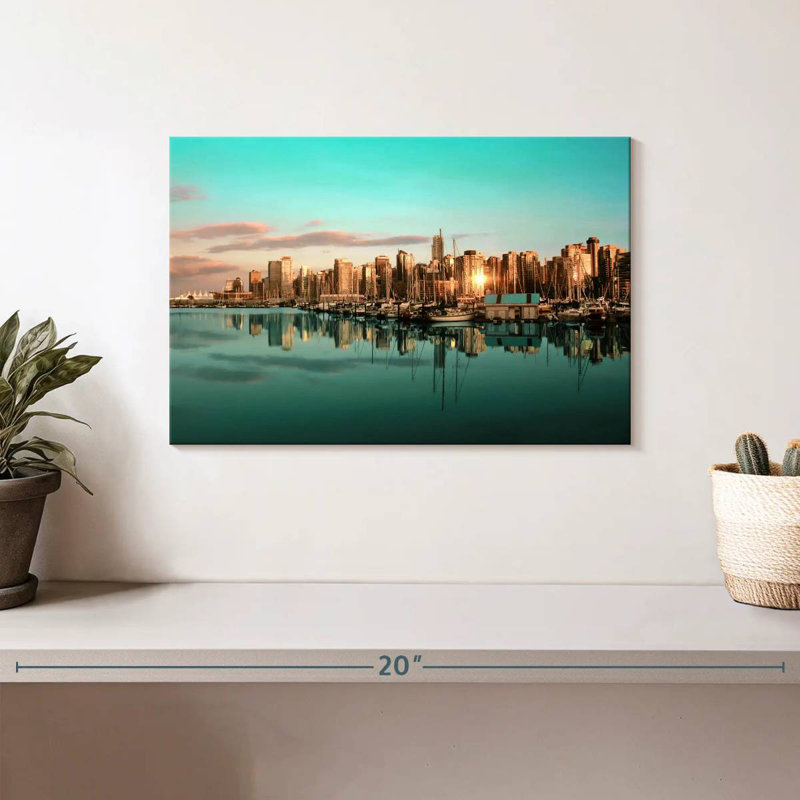 Nicci Vancouver Skyline au coucher du soleil, H 8 po x l 12 po