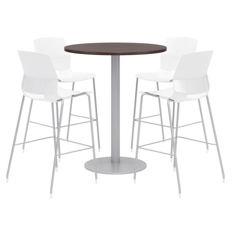 Ensemble de table de salle à manger et de chaises 42 "L, H 41 po x L 36 po x P 36 po, Blanc, Espresso