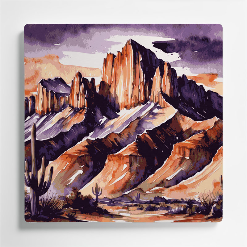 Art mural en métal mauve Southwestern