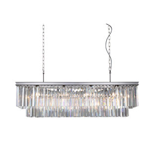 Lustre rectangulaire en cristal 14 lumières