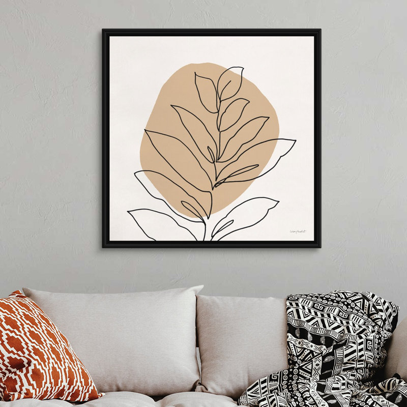 Just Leaves 02, art mural sur toile, Toile avec cadre noir, H 38 po x l 38 po