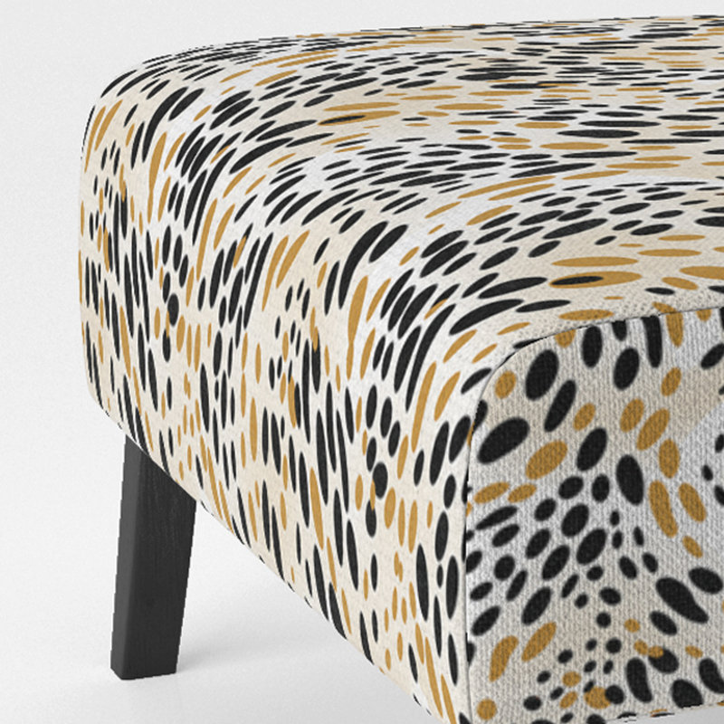 Beige And Black Cheetah Print Simplicity - Upholstered Modern & Contemporary Accent Slipper Chair
