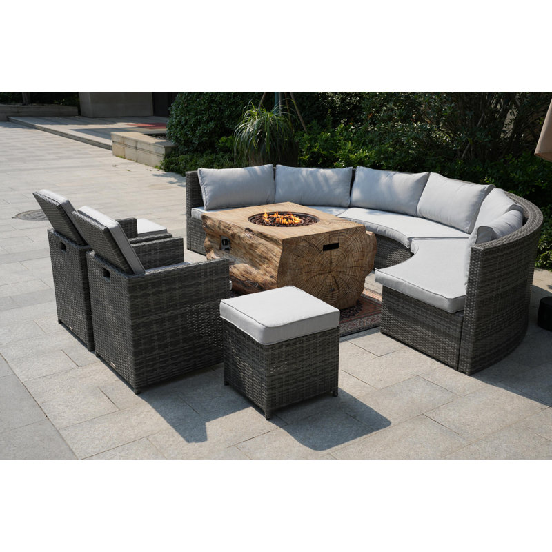 10 - Person Patio Conversation Set with Cushions