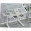Hand Crank Adjustable Drafting Table Drawing Desk With 2 Metal Drawers (White)With Stool-364793329