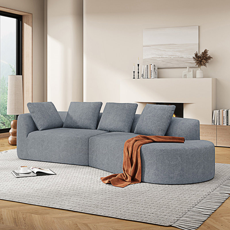 Canapé modulaire Boneless, Gris clair