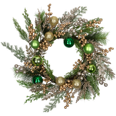 Faux Fir Plastic 24'' Wreath