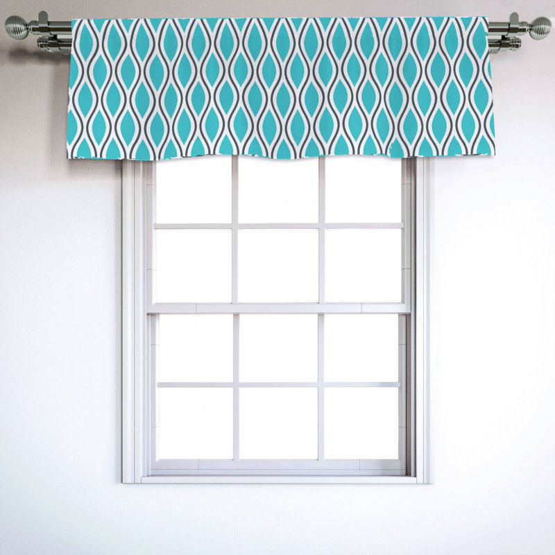 Sateen Geometric Ruffled Window Valance