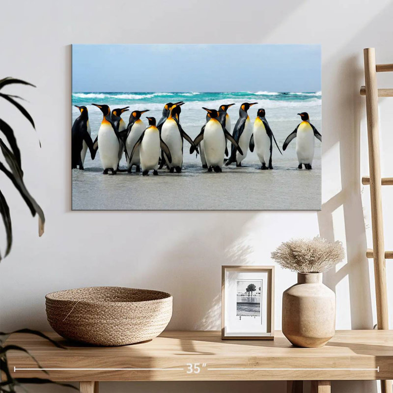 Congrégation de pingouins, 16" H x 24" W