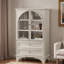 Armoire de rangement vitrée avec 2 tiroirs et tablettes réglables-246230923
