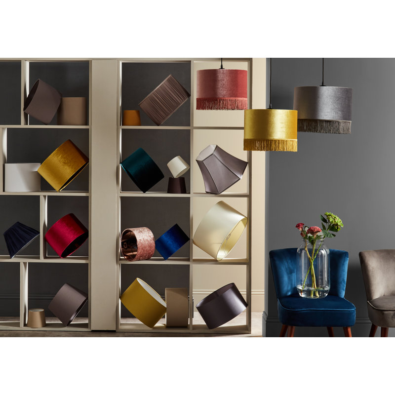 Drum Lamp Shade ( Screw On ), Taupe, 17cm H x 30cm W x 30cm D