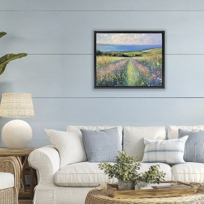 Cadre flottant impressionniste Wildflower Hills, design par Petal Prints Design