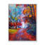 Petite route à travers le paysage d'automne rouge - peinture sur toile-59757758-59787955