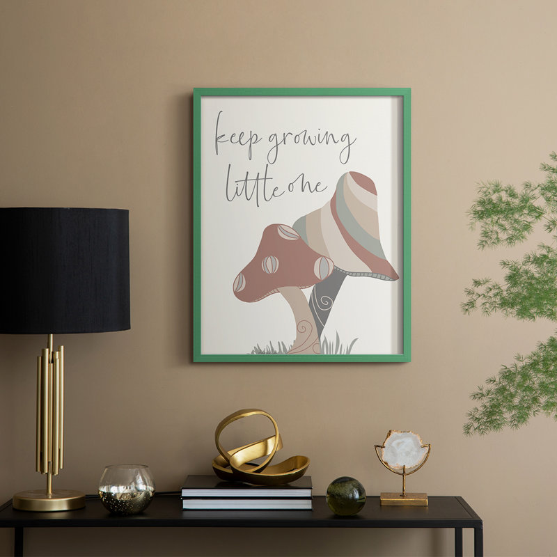 Keep Growing Framed Print - Solid Wood, 30" H x 24" W, Green